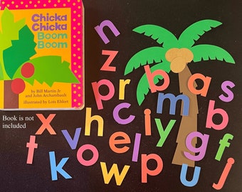 Chicka Chicka Boom Boom Storybook Character Props  Felt / Flannel Board / Puppet Set for Literacy and Speech Therapy