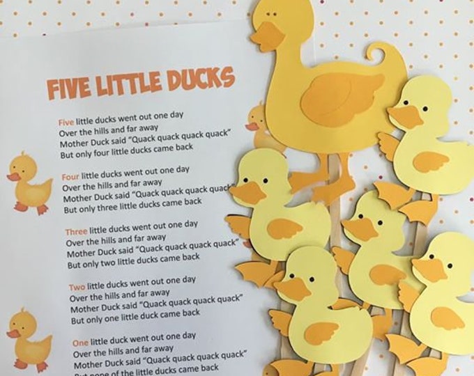 Five Little Ducks  Felt / Flannel Board / Puppet Set for Literacy and Speech Therapy