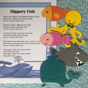Slippery Fish Felt / Flannel Board / Puppet Set for Literacy and Speech Therapy
