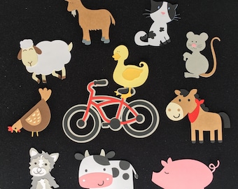 Duck on a Bike Storybook Character Props  Felt / Flannel Board / Puppet Set for Literacy and Speech Therapy