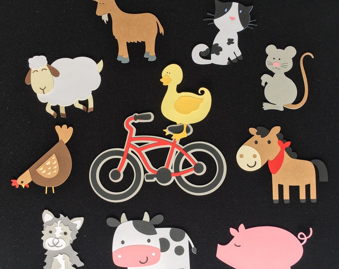 Duck on a Bike Storybook Character Props  Felt / Flannel Board / Puppet Set