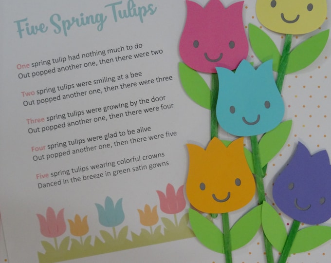 Five Spring Tulips  Felt / Flannel Board / Puppet Set