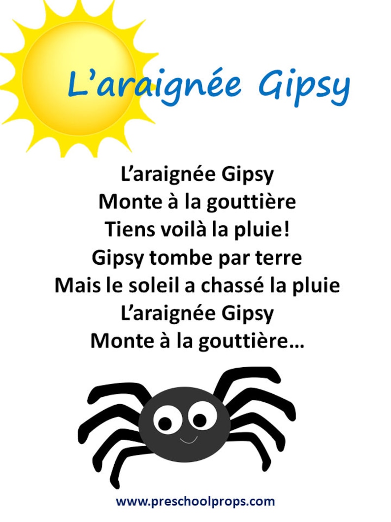 Itsy Bitsy Spider Felt / Flannel Board / Puppet Set English / French