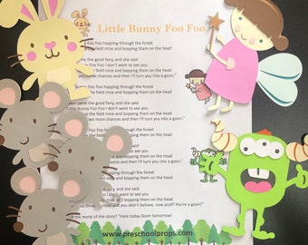 Little Bunny Foo Foo  Felt / Flannel Board / Puppet Set for Literacy and Speech Therapy