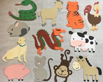 Lunar Chinese New Year  Felt / Flannel Board / Puppet Set for Literacy and Speech Therapy