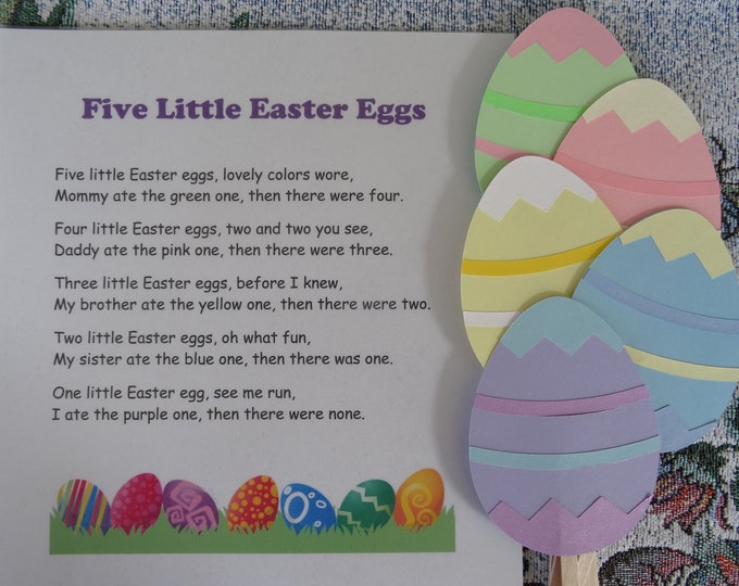 Five Little Easter Eggs  Felt / Flannel Board / Puppet Set for Literacy and Speech Therapy