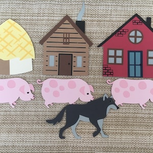 Three Little Pigs Felt / Flannel Board / Puppet Set for Literacy and Speech Therapy