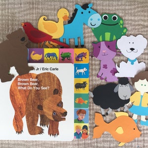 Brown Bear, Brown Bear Storybook Character Props  Felt / Flannel Board / Puppet Set for Literacy and Speech Therapy