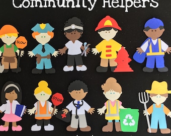 Community Helpers  Felt / Flannel Board / Puppet Set for Literacy and Speech Therapy