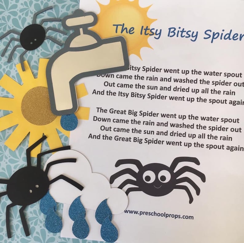 Itsy Bitsy Spider Felt / Flannel Board / Puppet Set English / French