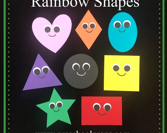 Rainbow Shapes  Felt / Flannel Board / Puppet Set for Literacy and Speech Therapy