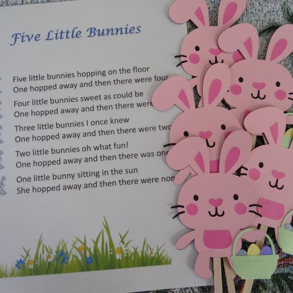 Five Little Bunnies  Felt / Flannel Board / Puppet Set for Literacy and Speech Therapy