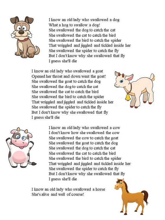 There Was An Old Lady Puppet Felt Board Set Etsy