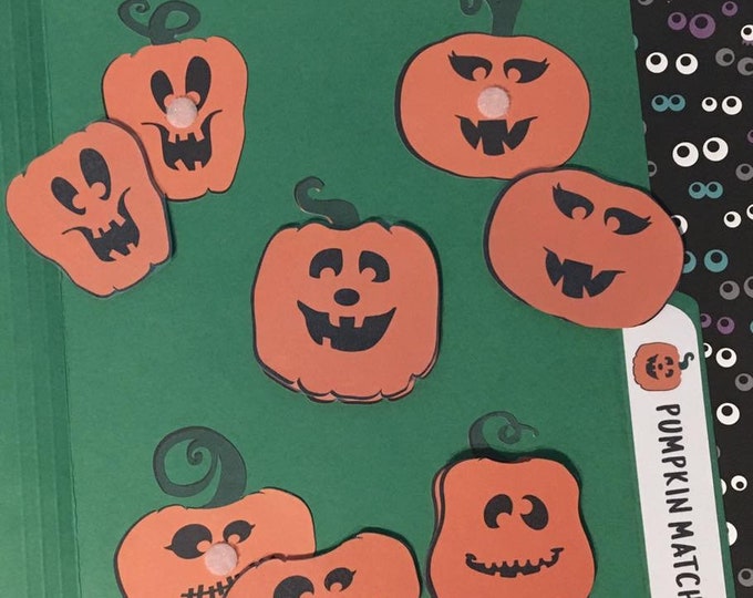 Pumpkin Face Matching File Folder