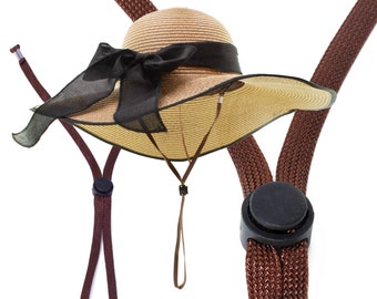 Khaki Wide Brim Straw Sun Hat with Satin Sweat Band