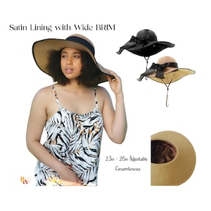 Satin Lined Sun Hat for Curly Hair, Ultimate Protection & Style for Summer, Ideal for Keeping Curls Bouncy and Frizz-Free