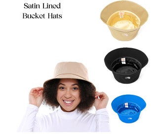 Satin Lined Bucket Hat for Natural Hair Care - Protect & Style Your Curls with Comfort and Elegance