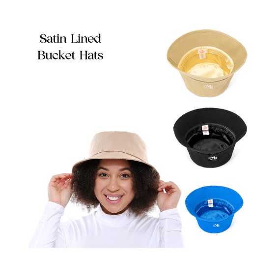 Satin Lined Bucket Hat for Natural Hair Care Protect & Style Your
