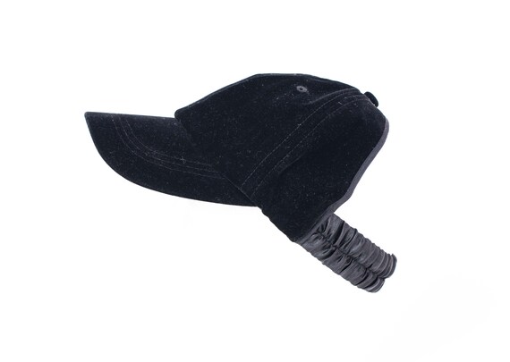 Black Satin Lined Baseball Hat For Women Ponytail Hat For Etsy