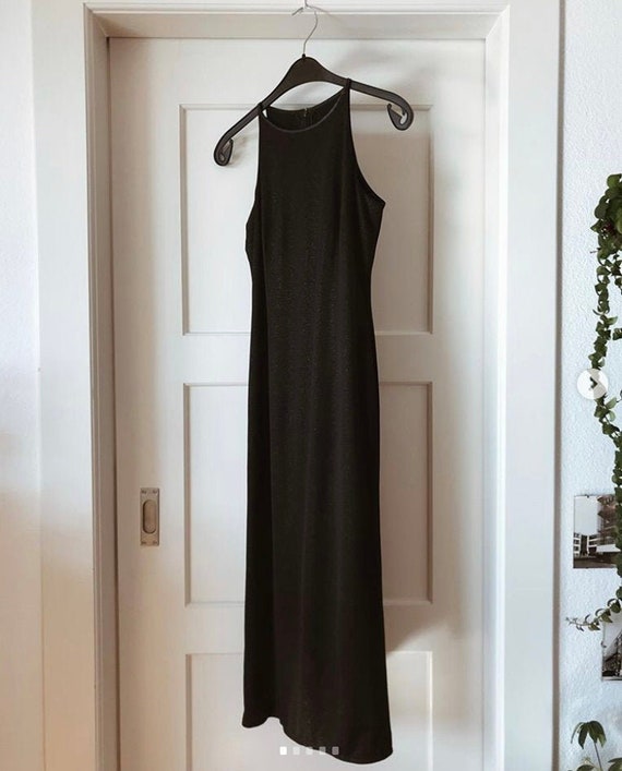 90s*Dress*Nineties*Glitter*Black*M*36*38*Zipper*Vi