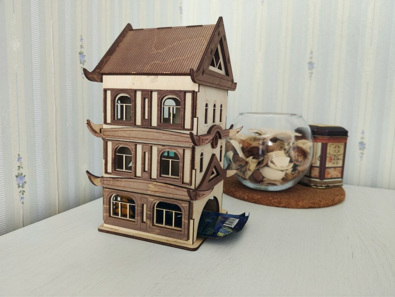 Tea Bag Box China tea box Tea bag organizer Wooden Tea Bag Etsy