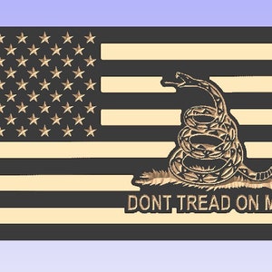 Dont Tread On Me US Flag logo vcarve svg File for CNC laser engraving crv svg dxf