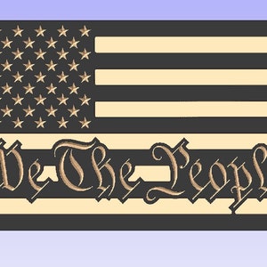 We The People US Flag logo vcarve svg File for CNC laser engraving crv svg dxf