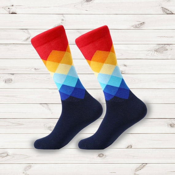 mens diamond pattern socks