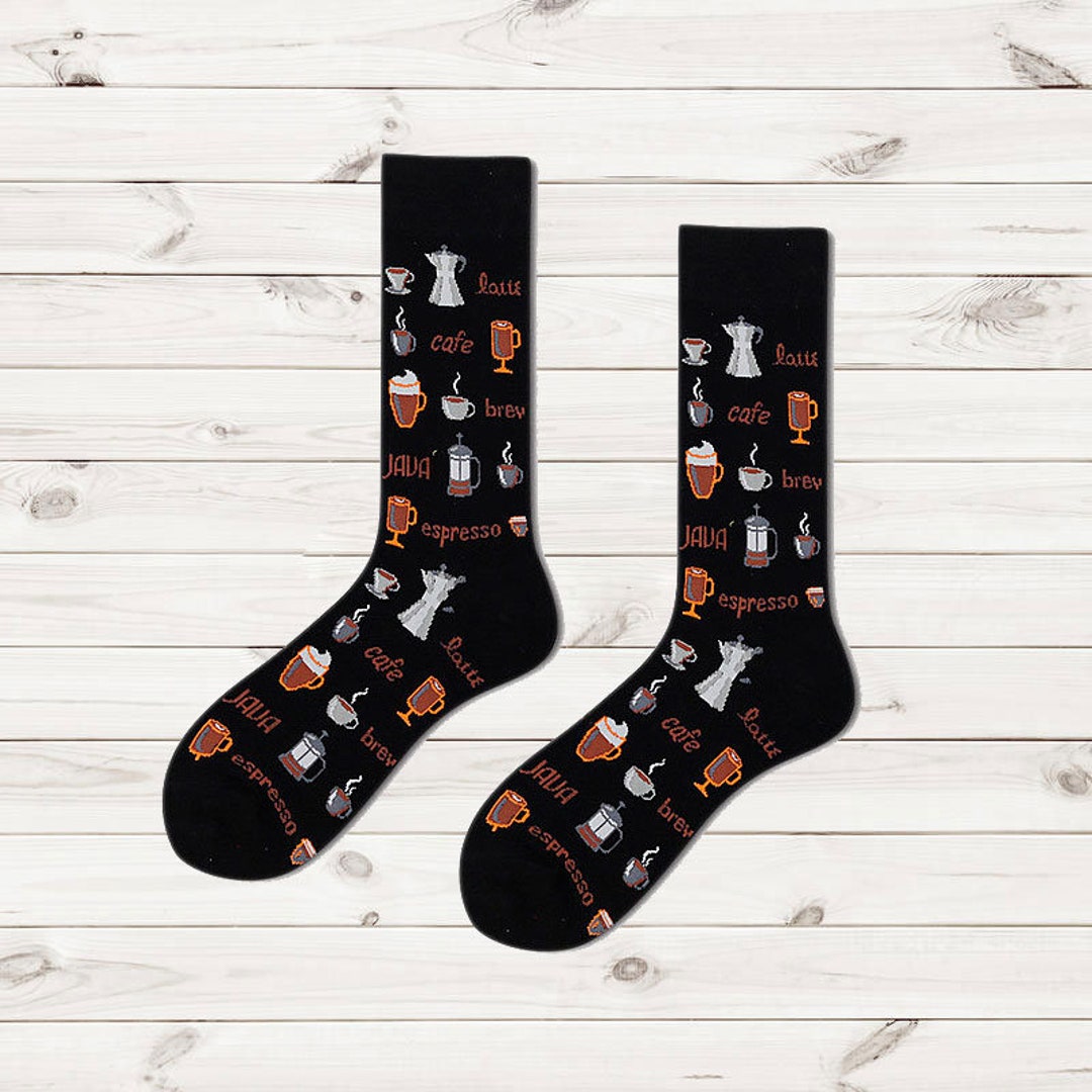 Coffee Men Socks Fun Mens Dress Socks Coffee Gift Funny Etsy