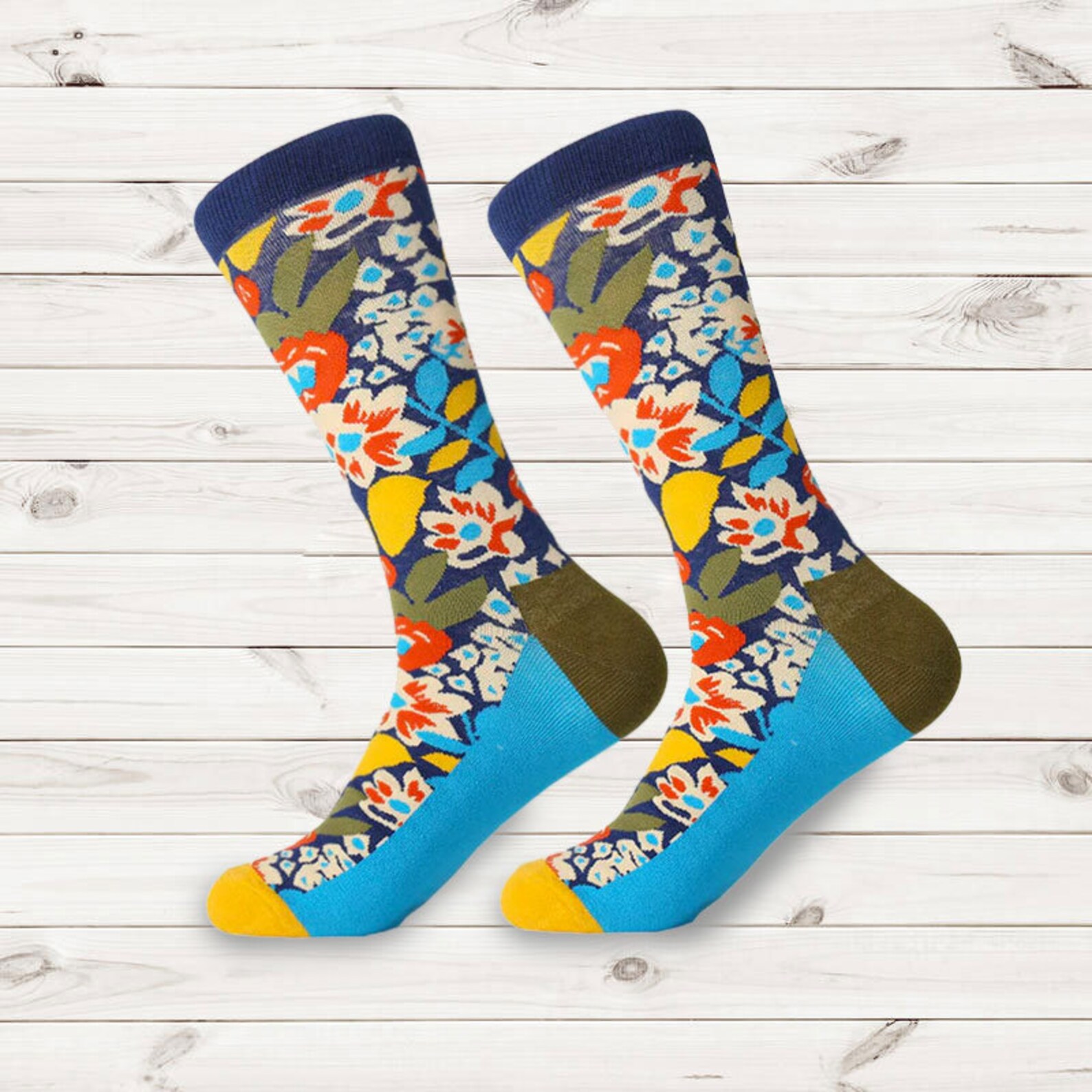 The Vintage Garden Mens Socks Fun Mens Dress Socks Women Etsy