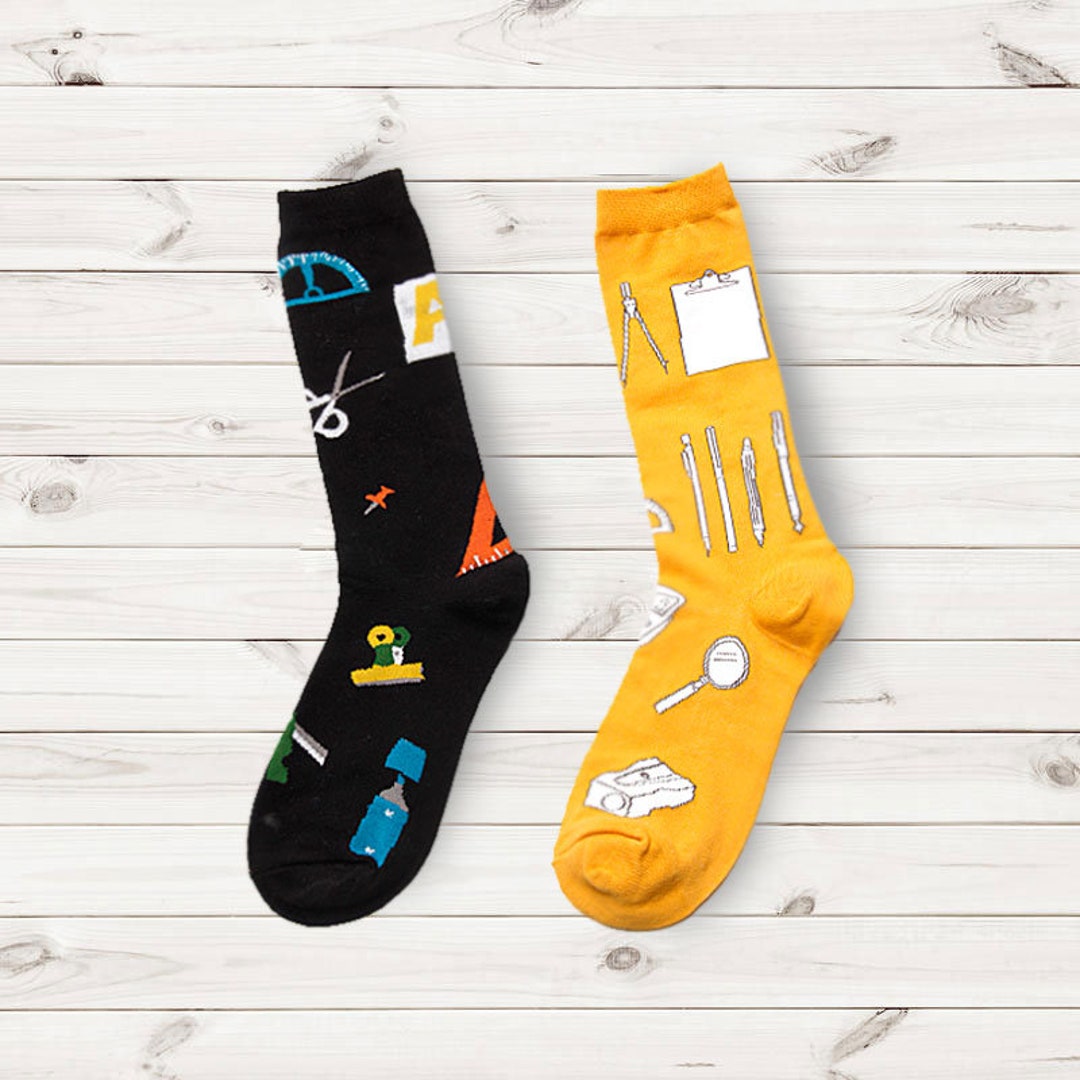 Men Socks Fun Mens Dress Socks Math Geometry Men Socks Etsy