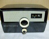 Non-working Unique Vintage Regency Monitoradio VHF Police Emergency monitor (scanner), 1962, Black Bakelite tube radio (has crack on left)