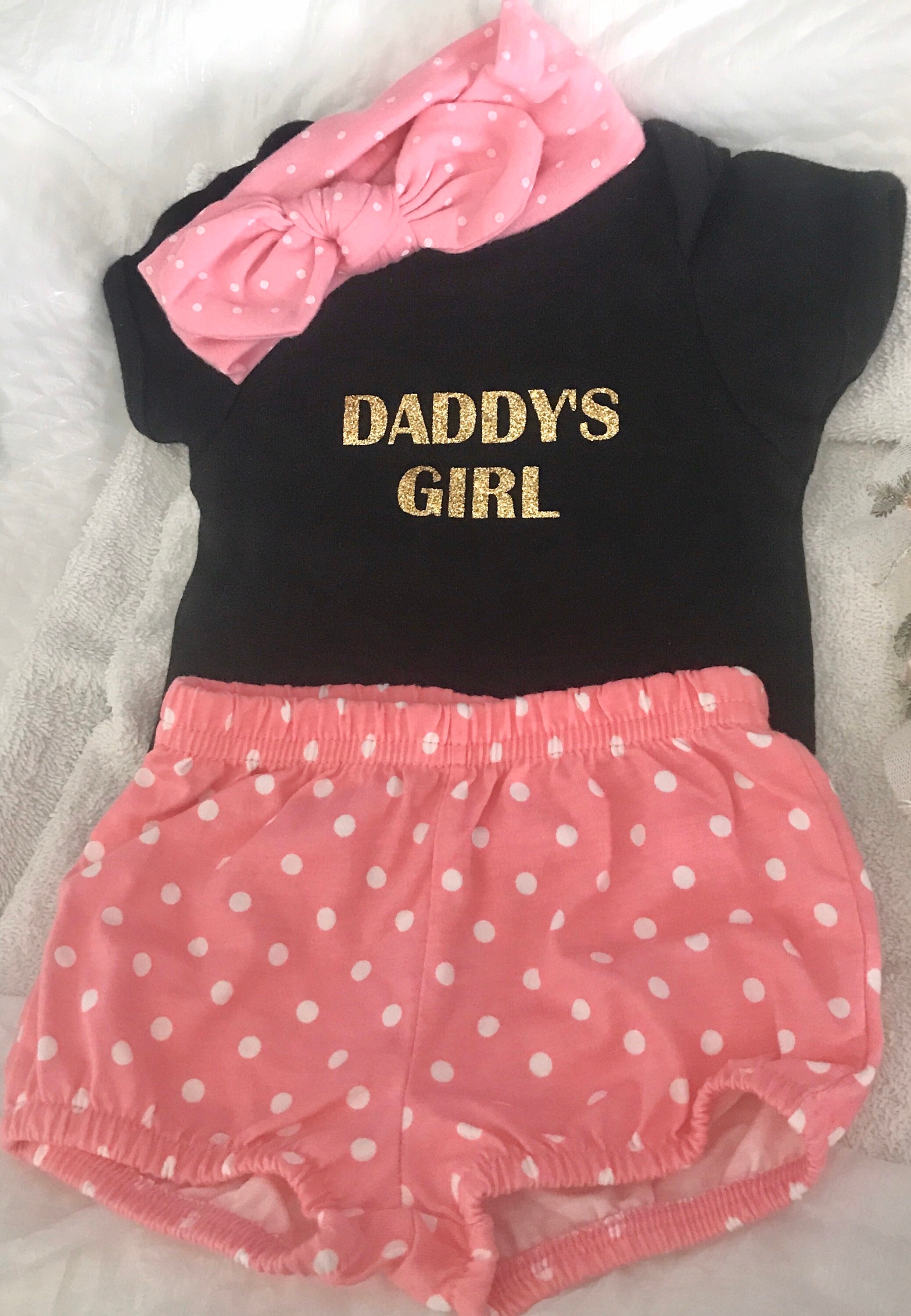 Daddys Girl Girl Onesie Baby Onesie Black onesie Etsy
