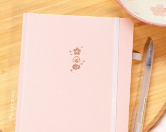Sakura Bullet Journal 180GSM Dot A5 – Rosa asiatische japanische Kirschblüten Onigiri Taiyaki – ästhetisches Planer-Notizbuch, Skizzenbuch, Briefpapier