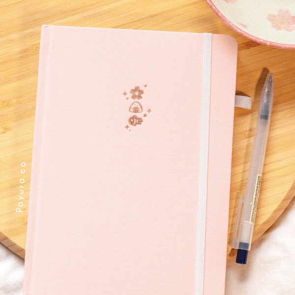 Sakura Bullet Journal 180GSM Dot A5 - Pink Asian Japan Cherry Blossom Onigiri Taiyaki - Aesthetic Planner Notebook Sketchbook Stationery