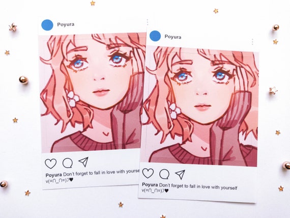 Japanese Anime Girl Aesthetic Sticker Pack Kawaii Cute Comics Manga Character Art Drawing Illustration Bullet Journal Planner Decoration