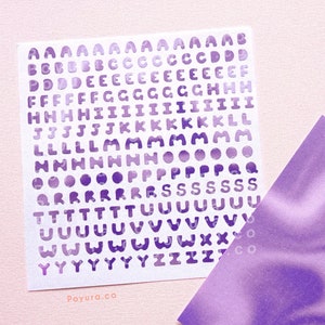 Pegatinas de letras mayúsculas doradas y plateadas, mini pegatinas decorativas de 5 mm, tarjetas fotográficas Kpop Polco, diarios de carga superior, planificadores de amigos por correspondencia.