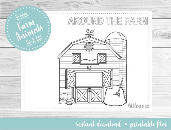 Farm Animals 10 Page Do A Dot Art Activity Sheets | Etsy