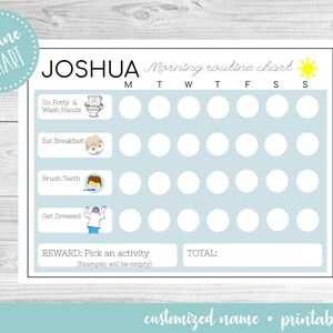 Evening Boy Routine Chart Boy Routine Chart With Custom Name 2 Pages Day & Night - Etsy