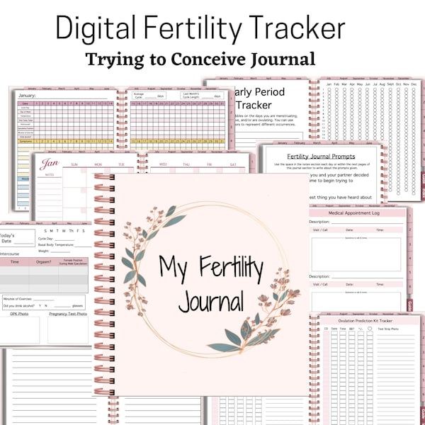 My Fertility Journal | Trying to Conceive Journal | Ovulation Period Tracker | Prepare for Pregnancy