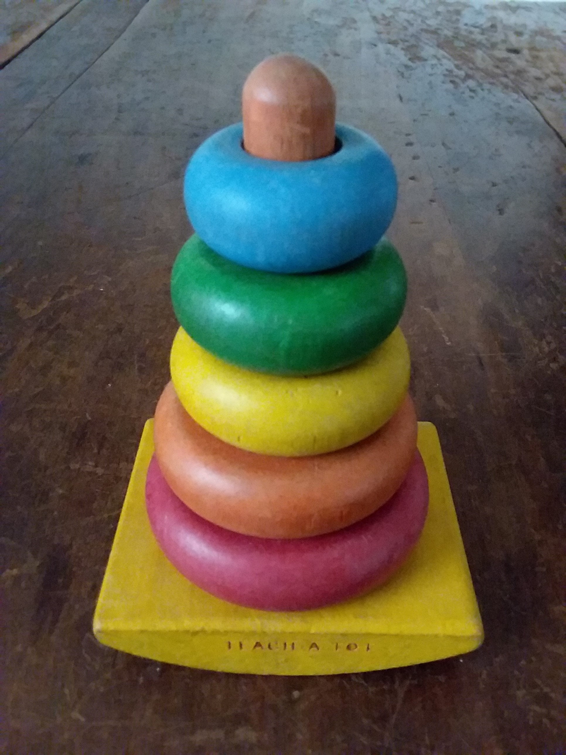 Vintage TeachATot Wooden Stacking Donuts 1960's Etsy