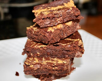 3g Net Carb Keto/GF fudge brownies with PB swirl