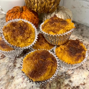 Keto/Gf Pumpkin Muffins w/cinnamon “sugar” topping