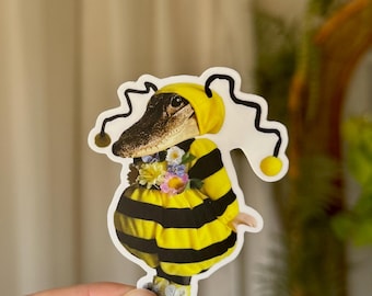 Biene AUFKLEBER | Kuriosität Aufkleber | seltsame Tierfigur | Kuriositäten | wasserfest | seltsam | Puppe | witzig