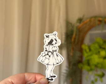 STICKER aspyn and jade logo | oddity sticker | weird taxidermy | oddities | waterproof | weird | doll | funny