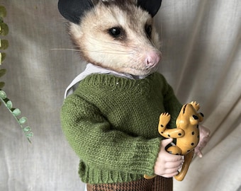 PRE ORDER opossum with a frog