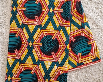 African Ankara Print Fabric: Sewing and Dress Making Fabric, Craft and Upholstery Fabric, 100% Cotton African print, African Headwrap Fabric