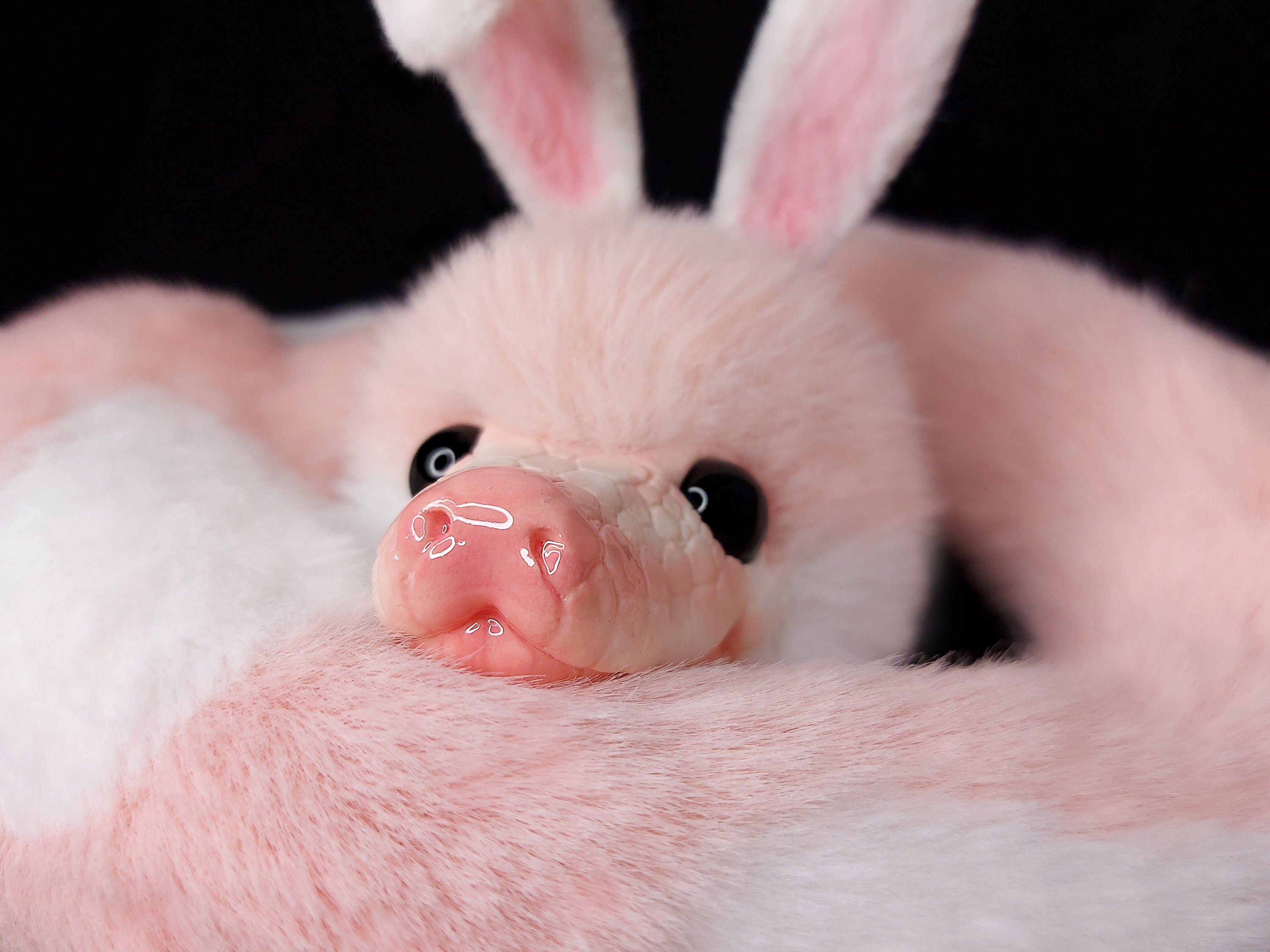 Pink Python Toy. Fluffy Handmade Python. OOAK. Realistic Movable Snake ...