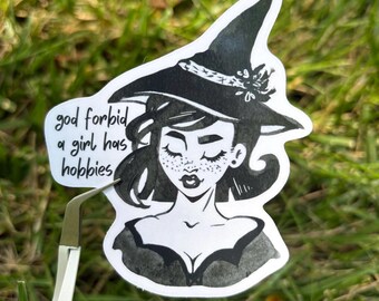 Vintage Witch Sticker/Magnet