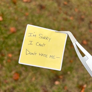 Lo siento, no puedo, no me odies. Nota adhesiva post-it: pegatina o imán. imagen 3